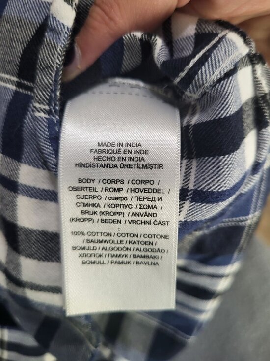 Lauren Ralph Lauren Women's XL Plaid Button Up Shirt Blue White Black Roll Tab - Picture 8 of 8